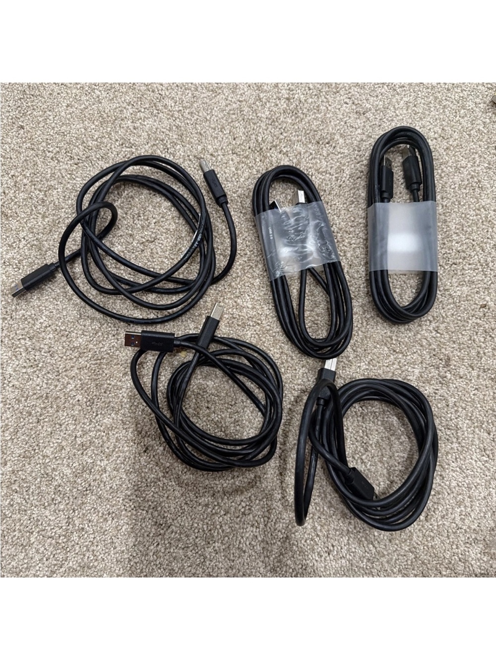 Lot of 5 USB 3.0 Type A to B Blue High Quality Printer Cables